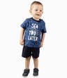 Conjunto Bebé Niño Estampado Azul Marino