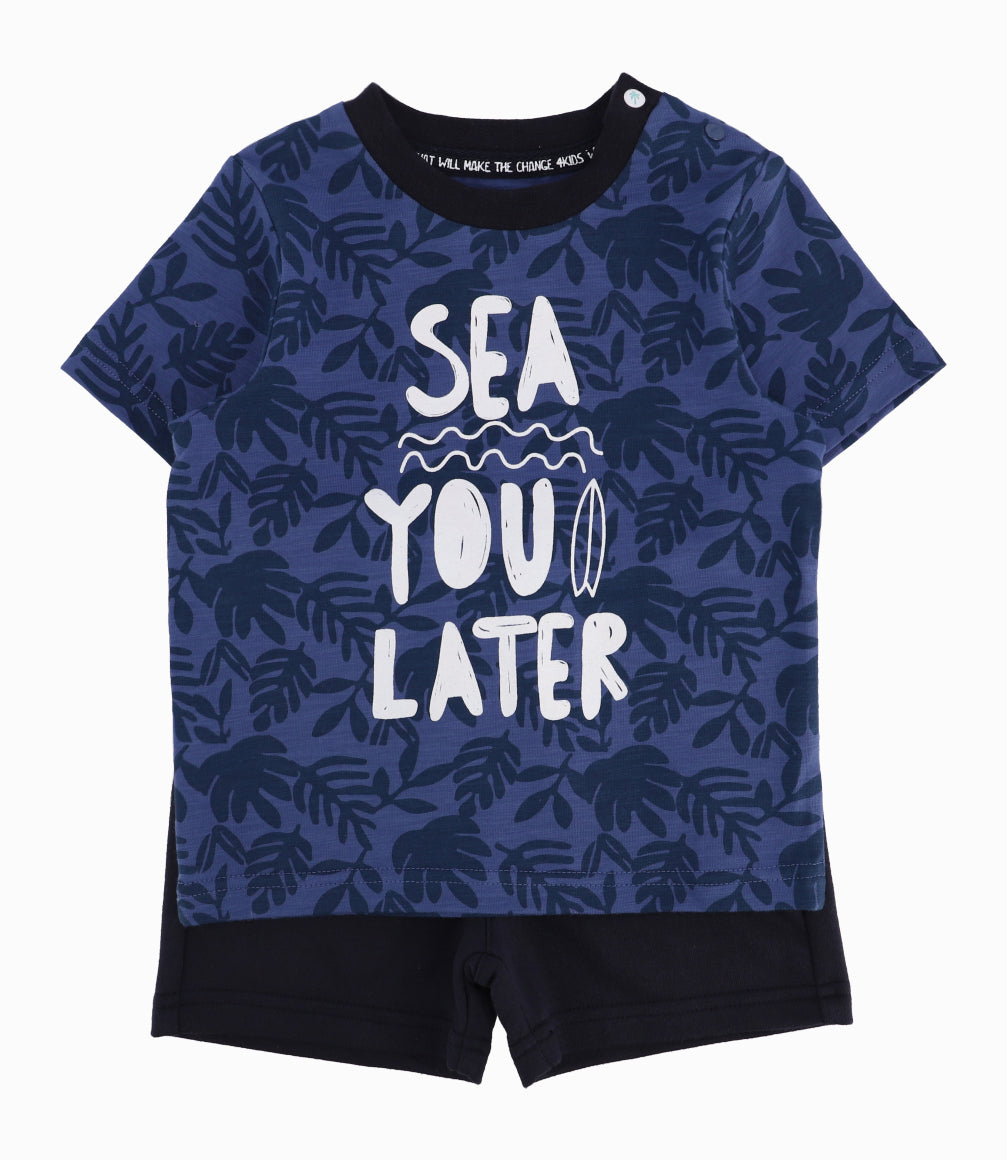 Conjunto Bebé Niño Estampado Azul Marino 3 meses / Azul Marino