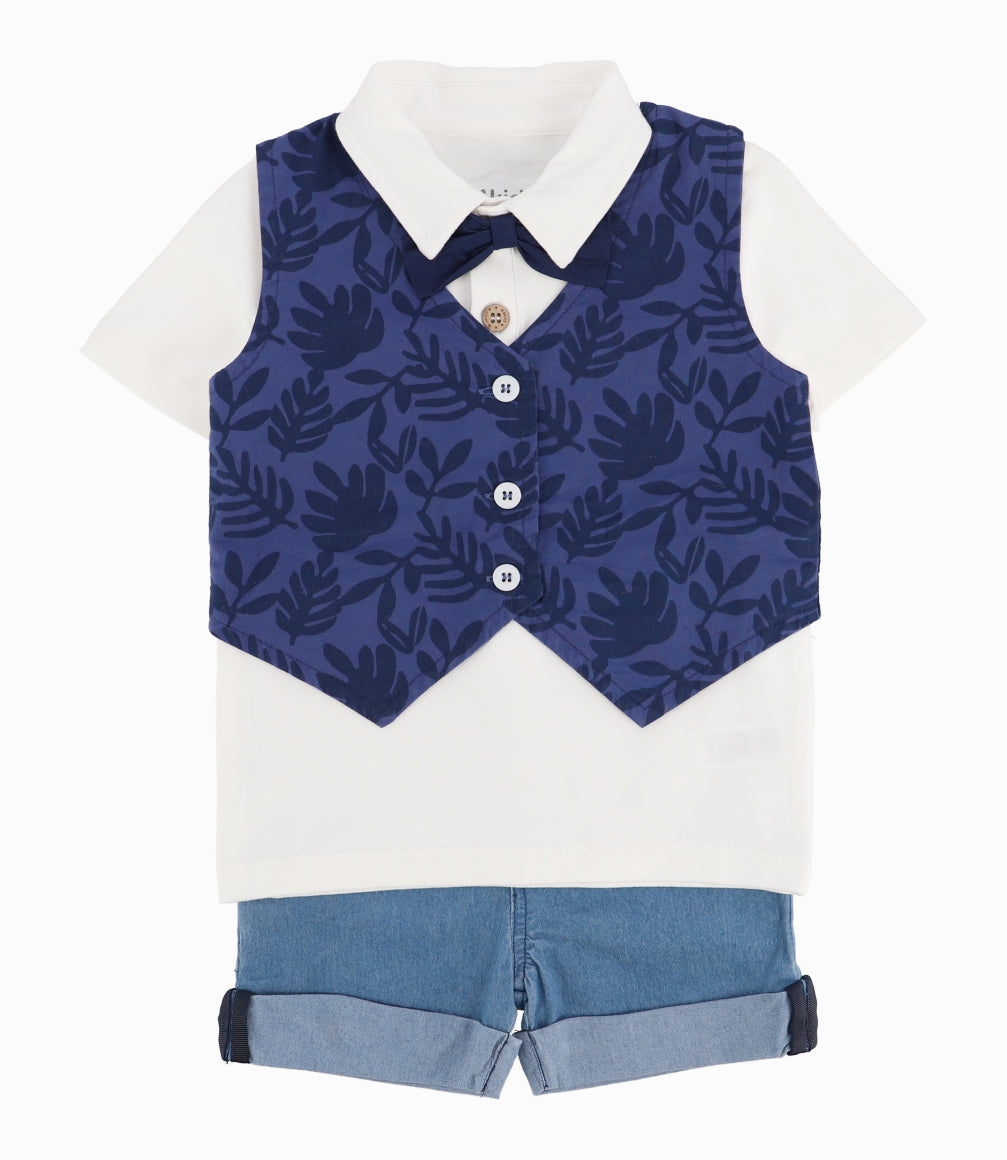 Conjunto Bebé Niño Vest Azul 3 meses / Azul