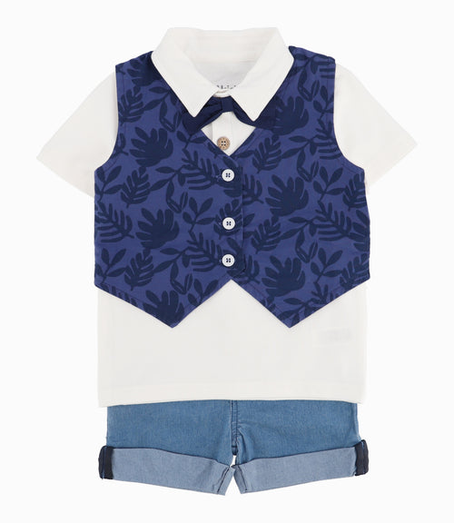 Conjunto Bebé Niño Vest Azul 3 meses / Azul