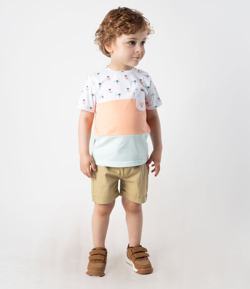 Conjunto bebé niño con palmeras 6 meses / Beige