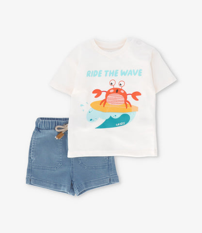 Conjunto bebé niño con cangrejo