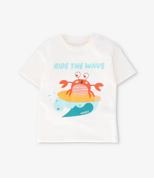 Conjunto bebé niño con cangrejo 6 meses / Celeste