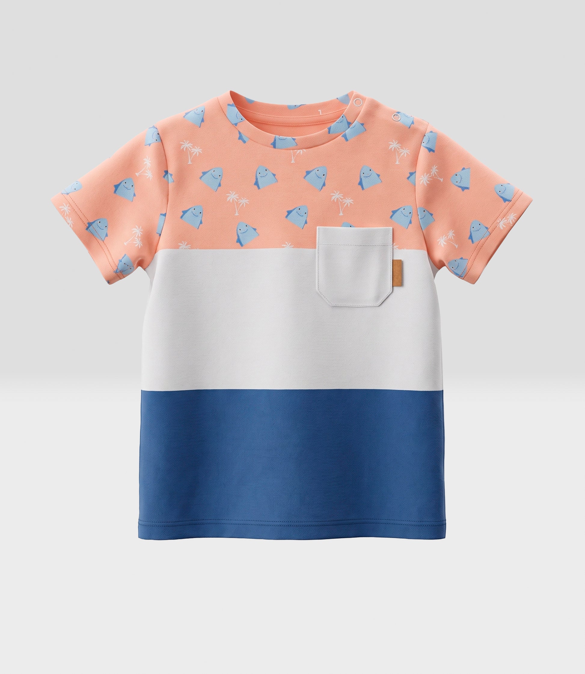 Conjunto bebé niño color block 6 meses / Coral