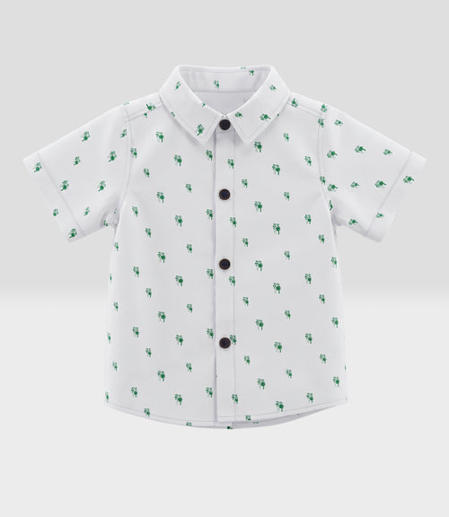 Conjunto bebé camisa y bermuda 6 meses / Blanco