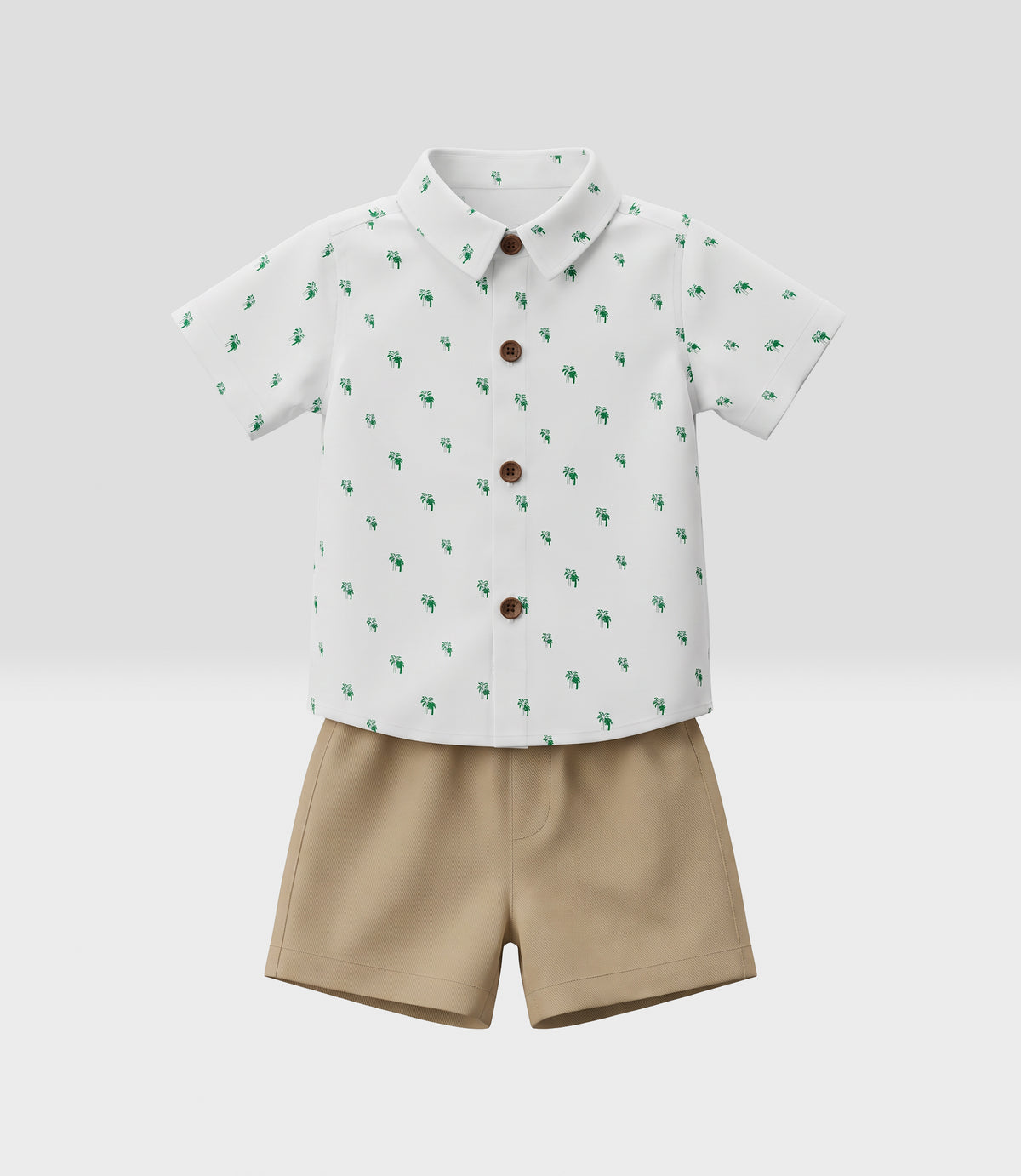Conjunto bebé camisa y bermuda 6 meses / Blanco