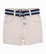 Bermuda Bebé Niño Con Cinturón Beige