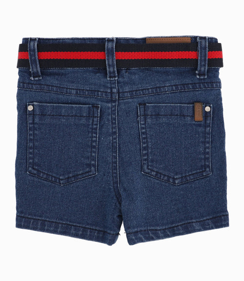Bermuda Bebé Niño Con Cinturón Denim Celeste 3 meses / Denim Celeste