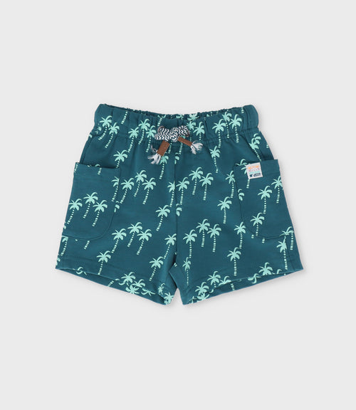 Bermuda bebé niño con palmeras 6 meses / Verde
