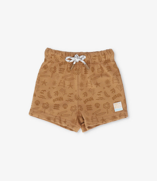Bermuda bebé niño con diseño 6 meses / Café