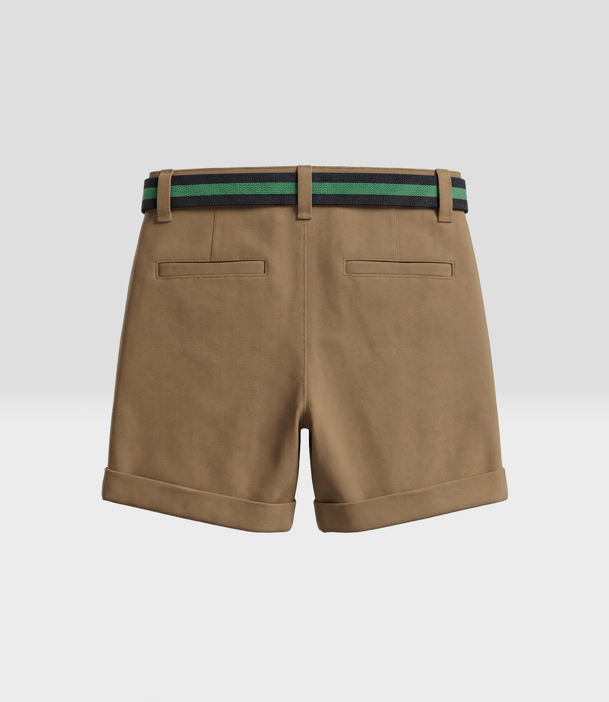 Bermuda bebé twill con cinturón 6 meses / Beige