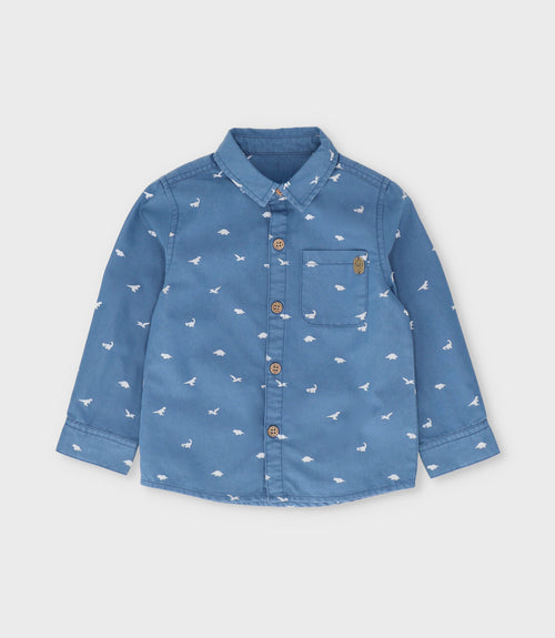 Camisa bebé niño denim 6 meses / Celeste