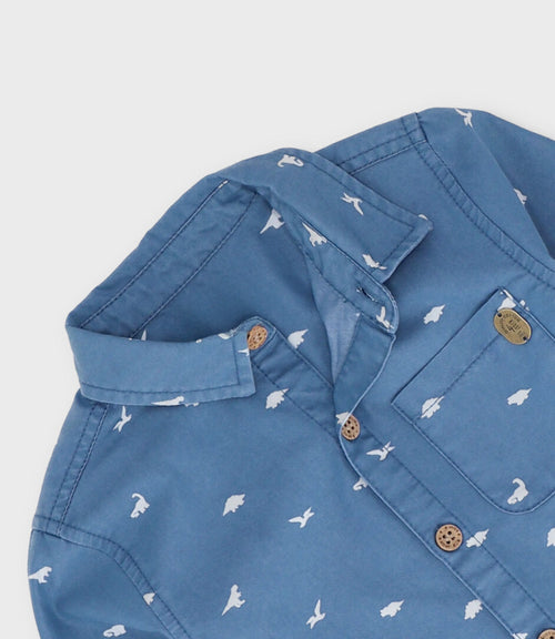 Camisa bebé niño denim 6 meses / Celeste