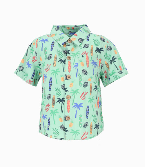 Camisa bebé niño con palmeras 6 meses / Menta