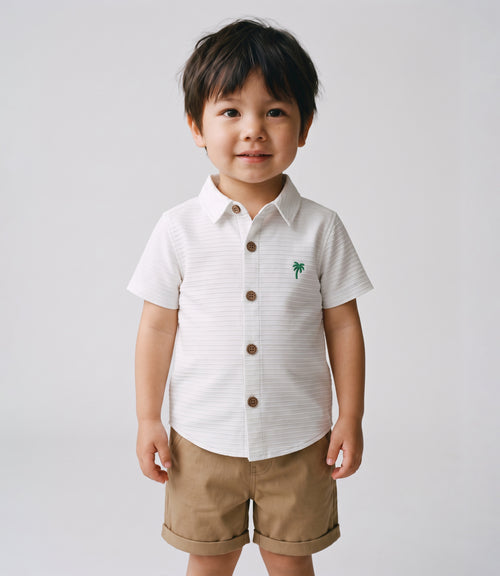 Camisa bebé niño básica 6 meses / Crudo
