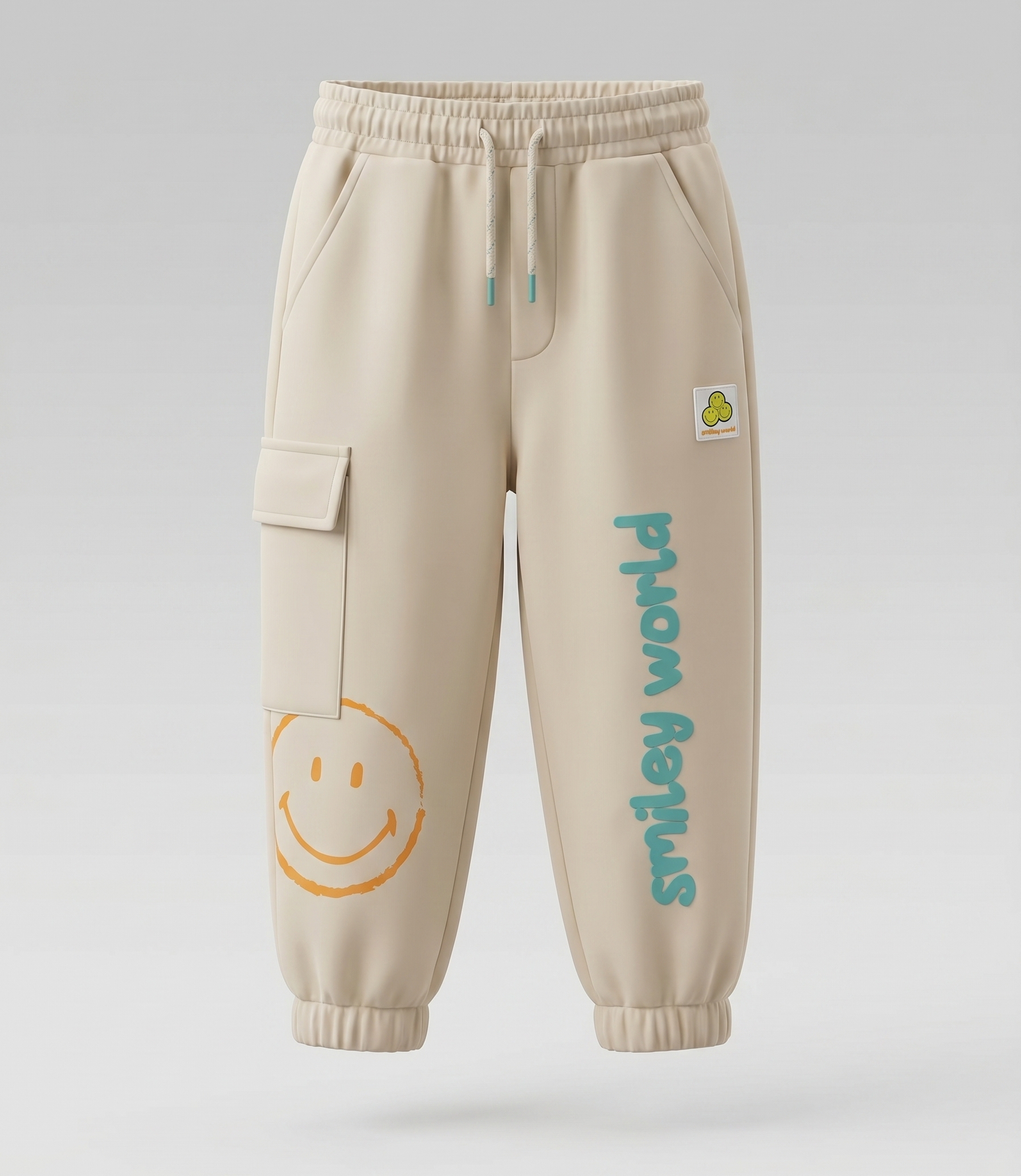 Pantalon de buzo bebé niño jogger smiley world 6 meses / Beige