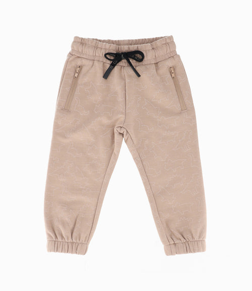 Pantalón de buzo bebé niño con dinosaurios 6 meses / Beige