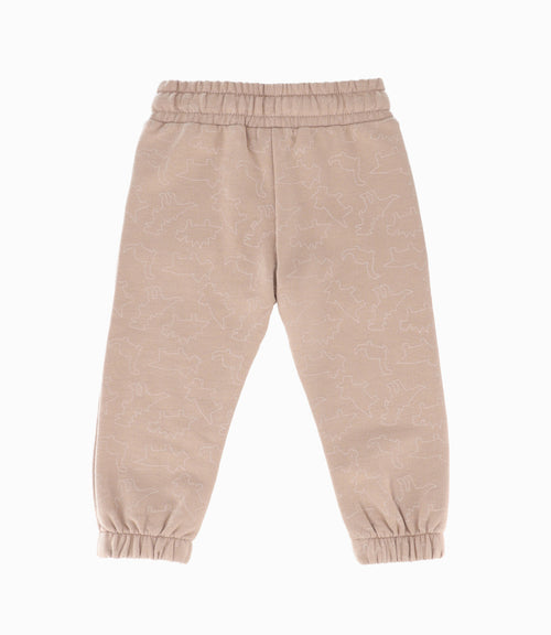 Pantalón de buzo bebé niño con dinosaurios 6 meses / Beige