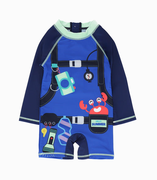 Traje De Baño bebé niño con estampado 6 meses / Azul Marino