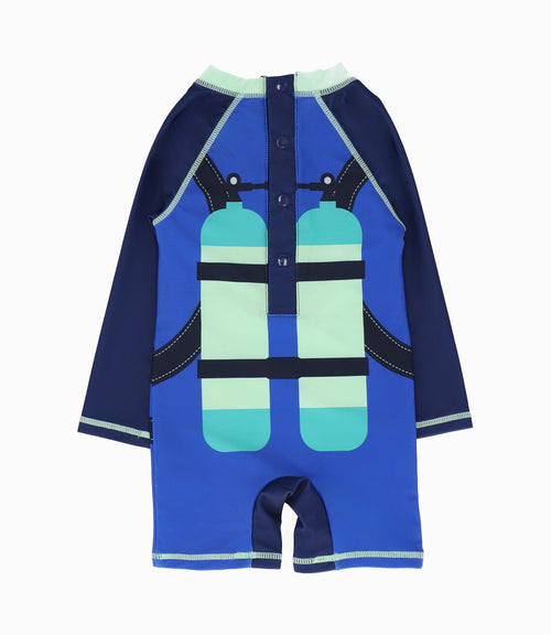 Traje De Baño bebé niño con estampado 6 meses / Azul Marino