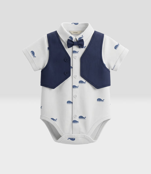 Body recién nacido con humita 0 meses / Azul Marino