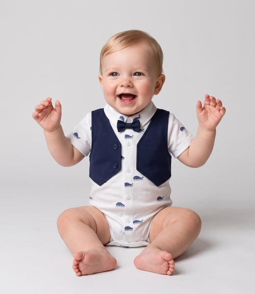 Body recién nacido con humita 0 meses / Azul Marino