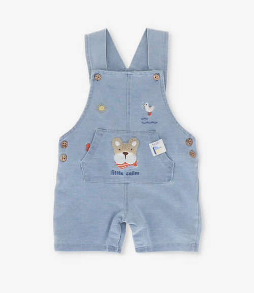 Jardinera recién nacido denim 0 meses / Celeste