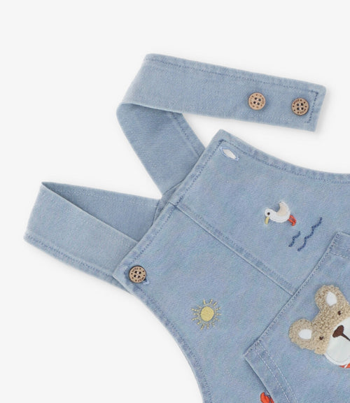 Jardinera recién nacido denim 0 meses / Celeste