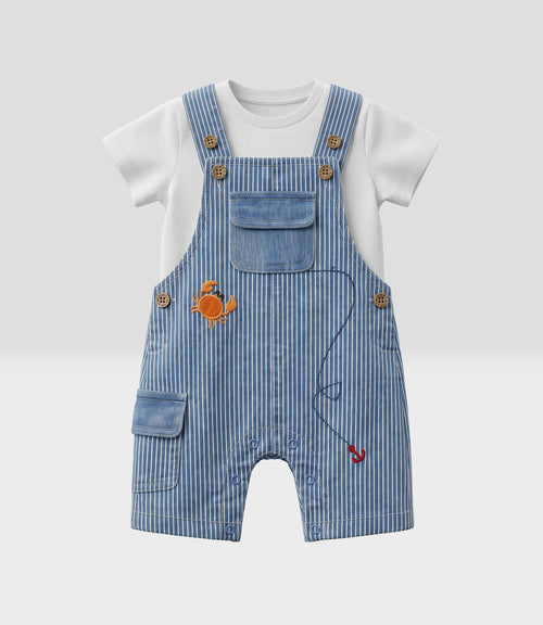 Jardinera recién nacido con polera 0 meses / Celeste