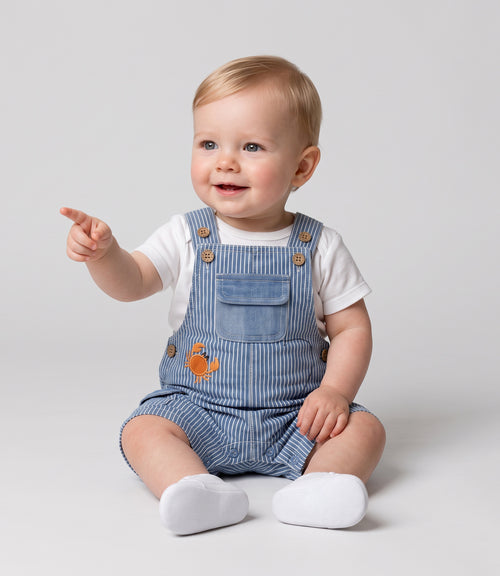Jardinera recién nacido con polera 0 meses / Celeste