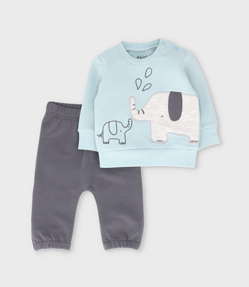 Buzo recién nacido con elefante 0 meses / Menta