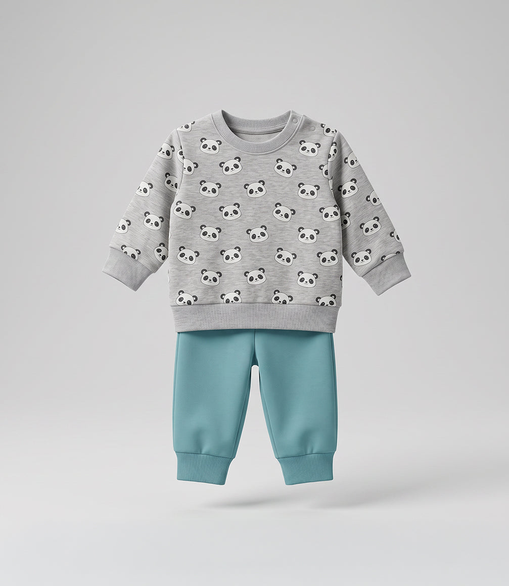Buzo recién nacido con pandas 0 meses / Gris