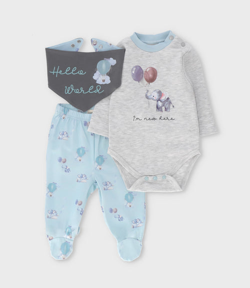 Conjunto recién nacido 3 piezas 0 meses / Menta