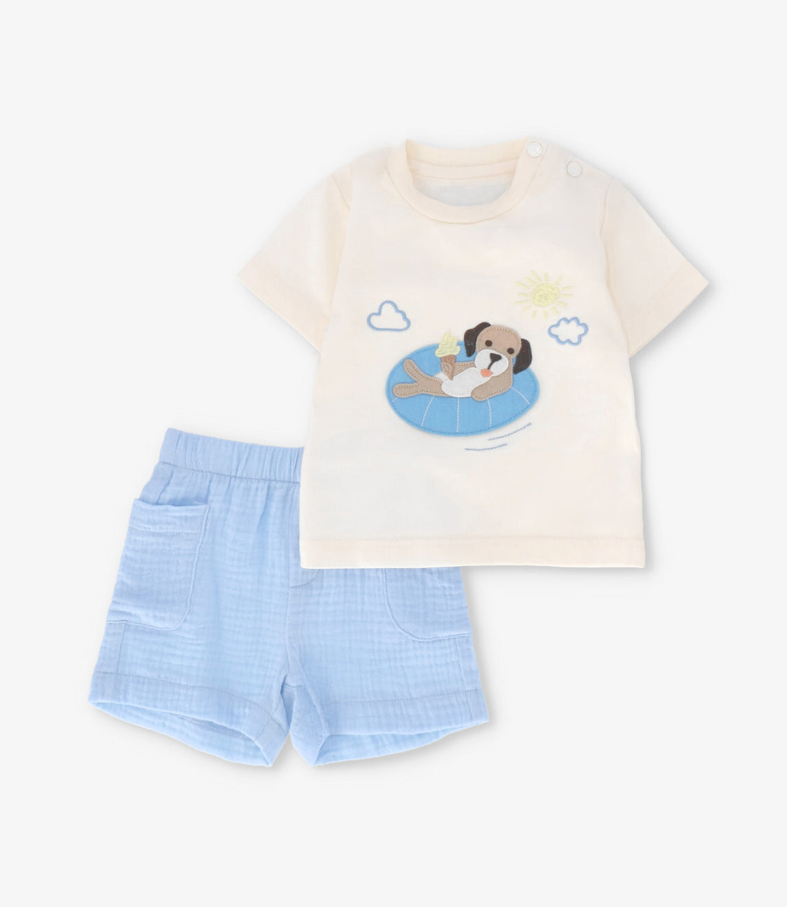 Conjunto recién nacido con perrito 0 meses / Celeste