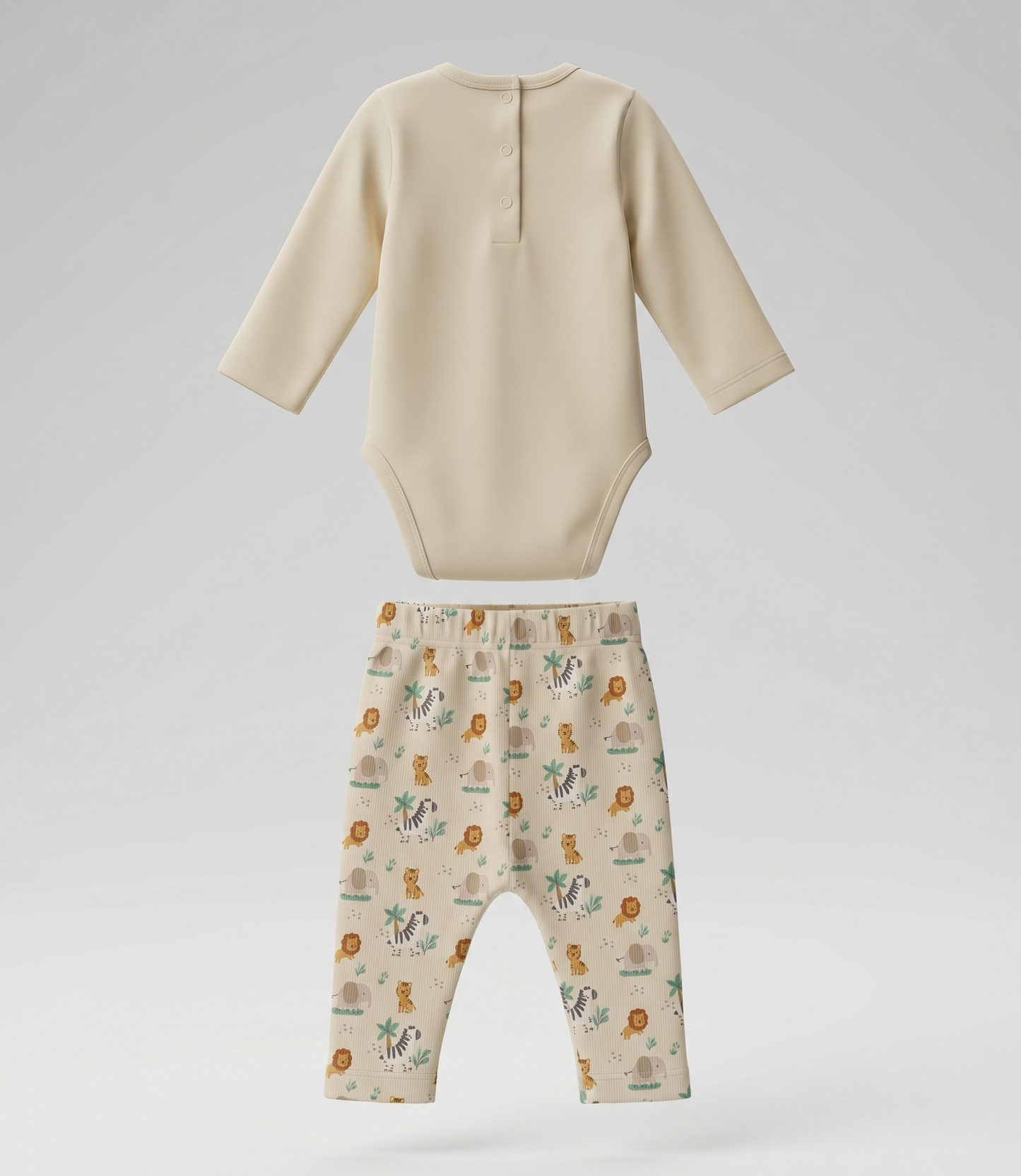 Conjunto recién nacido con animales 0 meses / Crudo