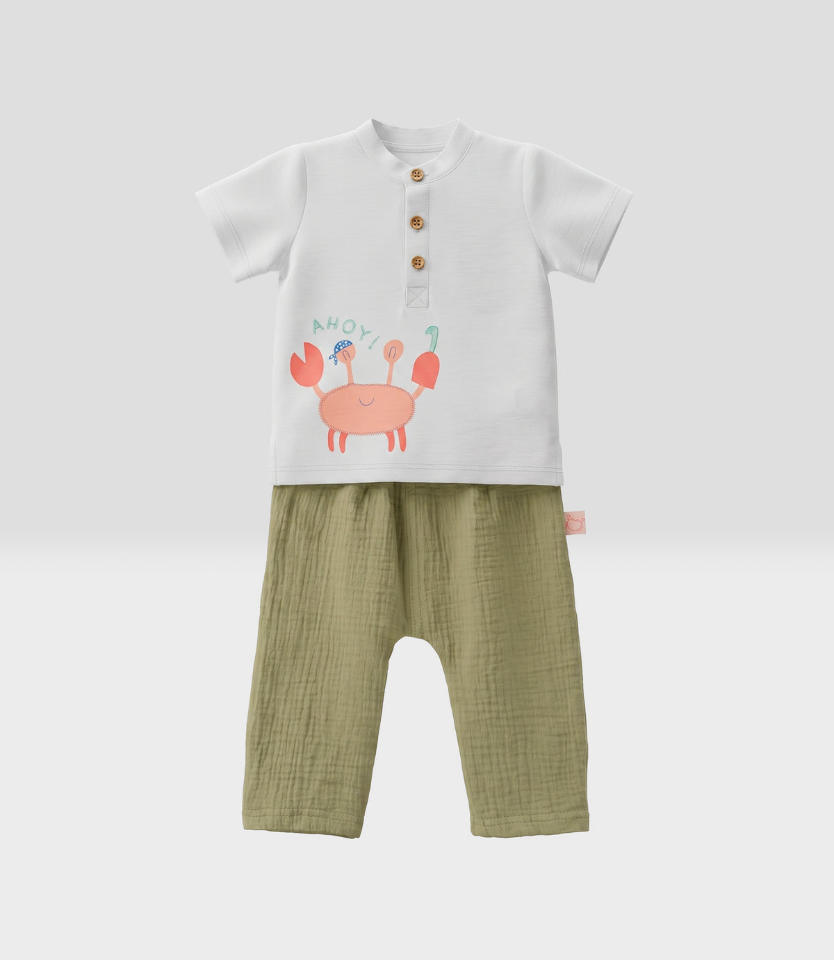 Conjunto recién nacido con cangrejo 0 meses / Beige