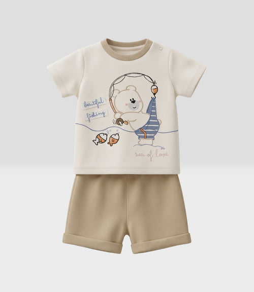 Conjunto recién nacido fishing 0 meses / Beige