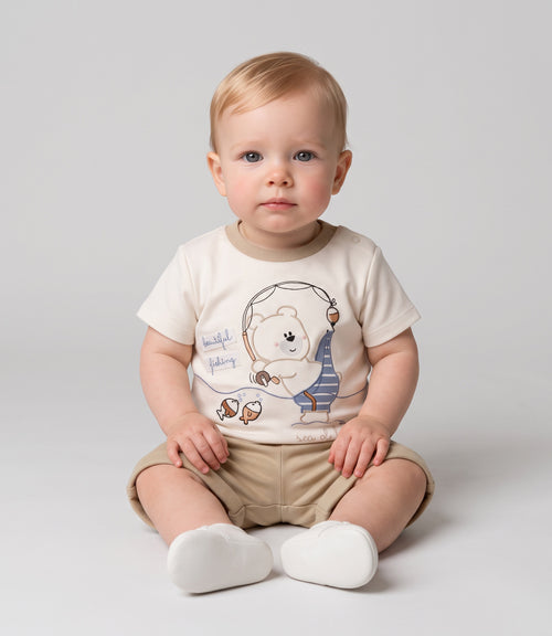 Conjunto recién nacido fishing 0 meses / Beige