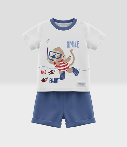 Conjunto recién nacido smile 0 meses / Azul