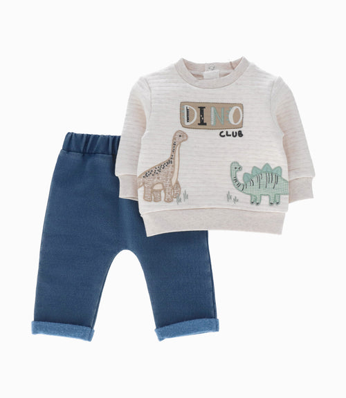 Conjunto recién nacido dino club 0 meses / Beige