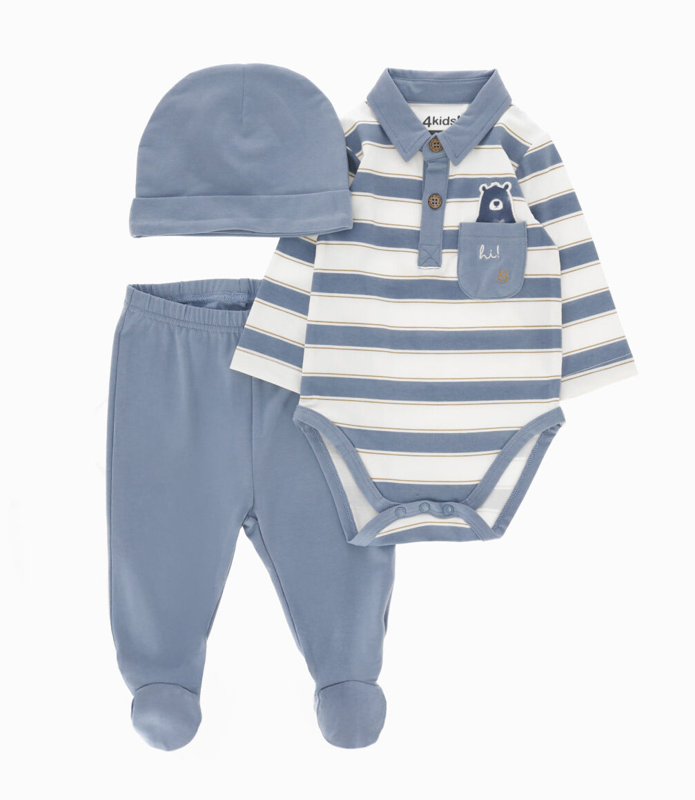 Conjunto recién nacido 3 piezas 0 meses / Celeste