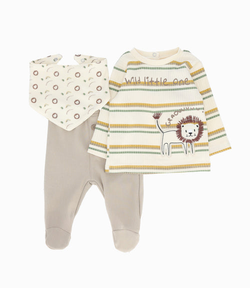 Conjunto recién nacido 3 piezas 0 meses / Beige