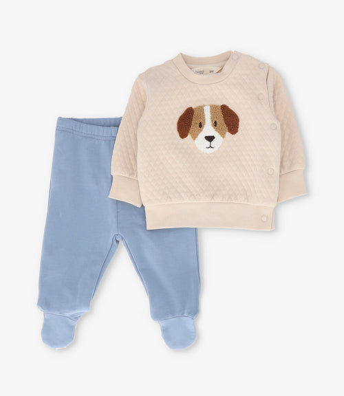 Conjunto recién nacido con perrito 0 meses / Celeste