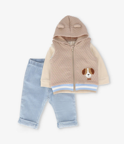 Conjunto recién nacido 3 piezas 0 meses / Café