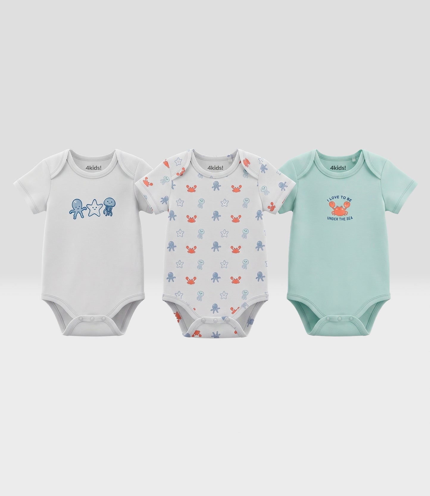 Pack body recién nacido 3 unidades 0 meses / Celeste