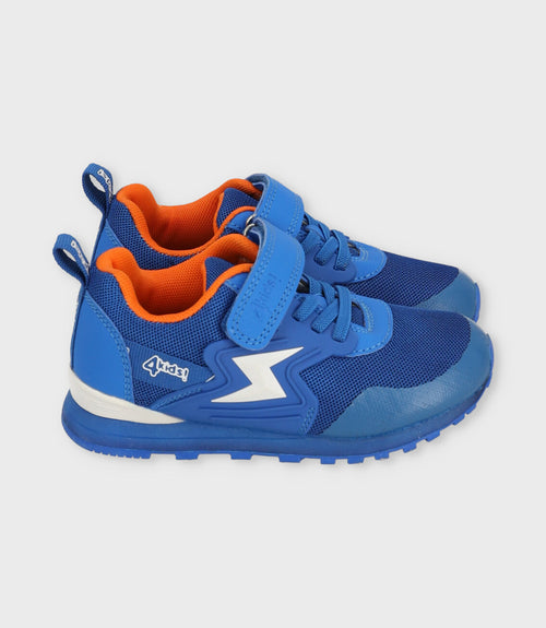 Zapatilla Con Rayo Niño Azul