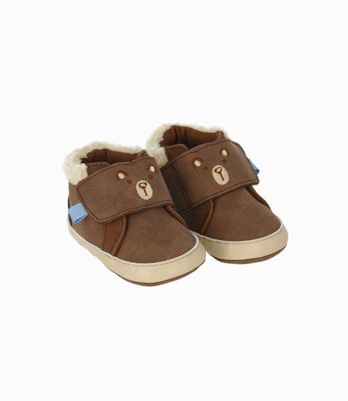 Botín recién nacido con velcro 15 / Beige