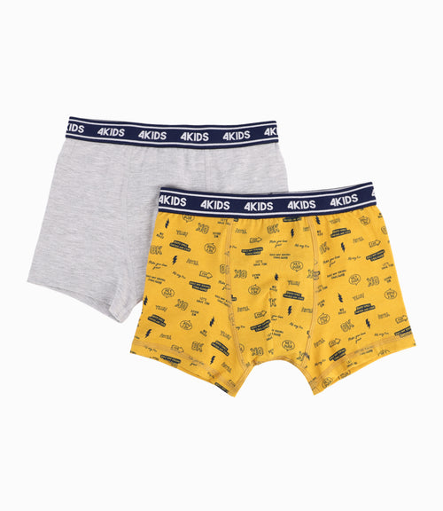 Set 2 Boxers Niño De Algodón Mostaza