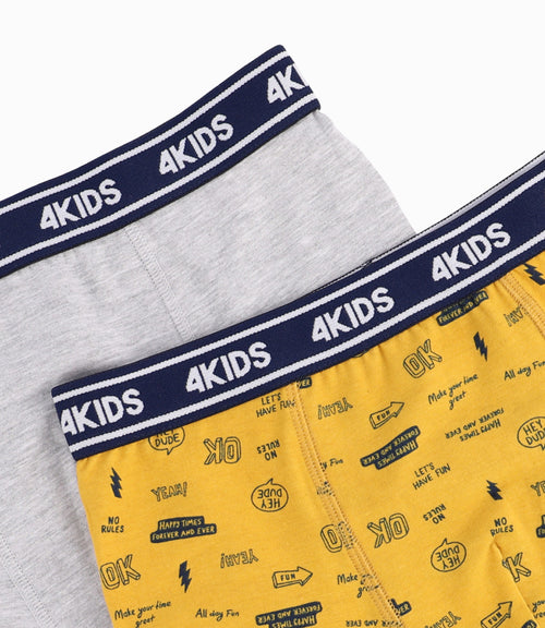 Set 2 Boxers Niño De Algodón Mostaza