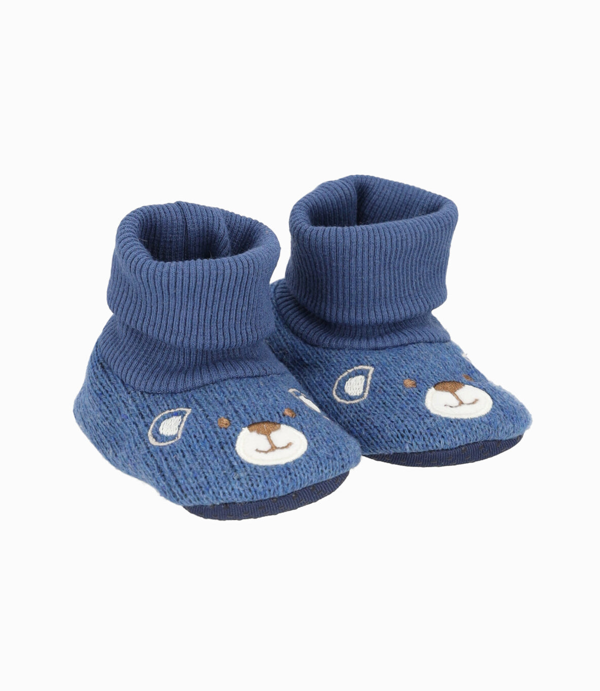 Pantuflas recién nacido con osito Talla única / Azul